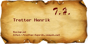 Tretter Henrik névjegykártya